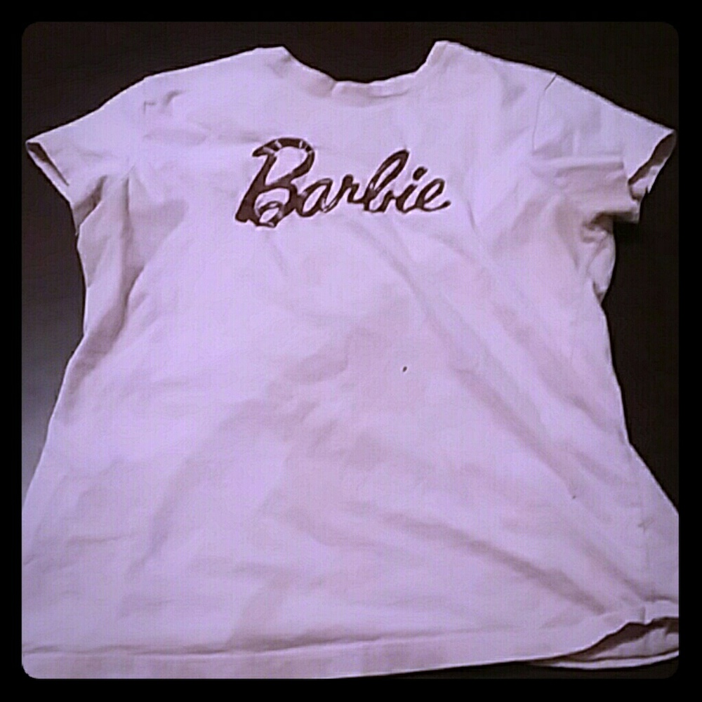 Used large pink Barbie t shirt